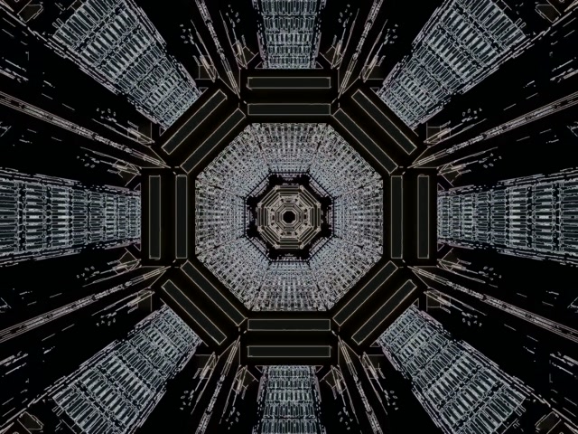 Neon Tünel Ekran Koruyucu 4:3 Klasik 60fps Koyu Sekizgen VJ Loop PC