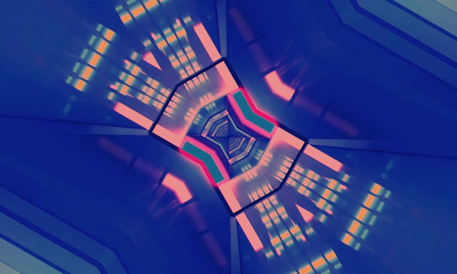 Neon Tunnel Spiraling Octagon Vortex 5:3 Wide 60fps VJ Loop Screensaver
