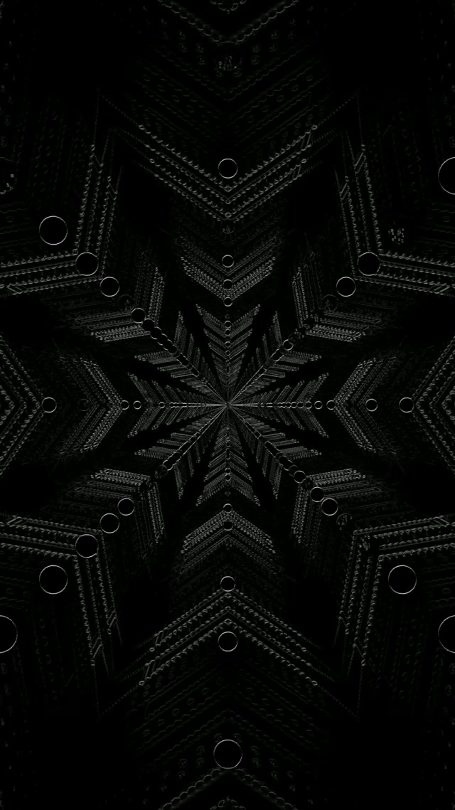 Neon Tunnel Koyu Fraktal Yıldız VJ Loop 9:16 Reels 60fps Ekran Koruyucu