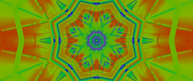 Neon Tünel Kaleydoskop Yıldız VJLoops 2.39:1 Cinemascope 60fps Ekran Koruyucu