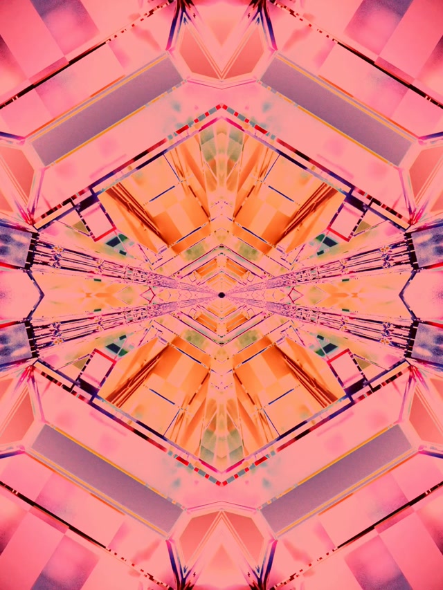 Neon Tüneli Pembe Kaleidoscope Elmas VJLoops 3:4 iPad Portrait 60fps Ekran Koruyucu