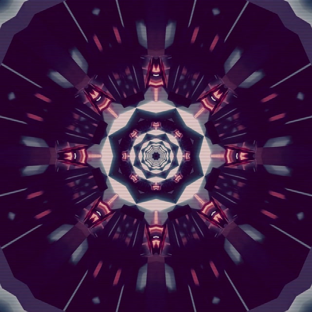 Neon Tünel Mor Kaleidoskop Ekran Koruyucu 1:1 Kare 60fps VJ Loop