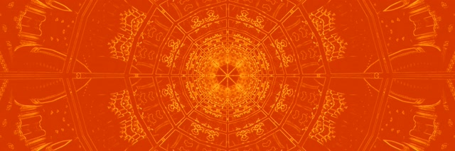 Neon Tünel Turuncu Mandala Kaleidoskop VJ Loop 3:1 Üçlü Geniş 60fps Ekran Koruyucu