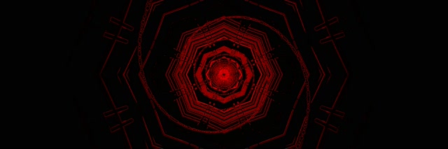 Kırmızı Neon Tünel Sekizgen Girdap VJ Loop 3:1 Üçlü Geniş 60fps Ekran Koruyucu