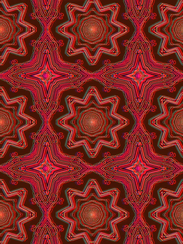Neon Tüneli Kırmızı Kaleidoskop VJ Loop 3:4 iPad Dikey 60fps Ekran Koruyucu