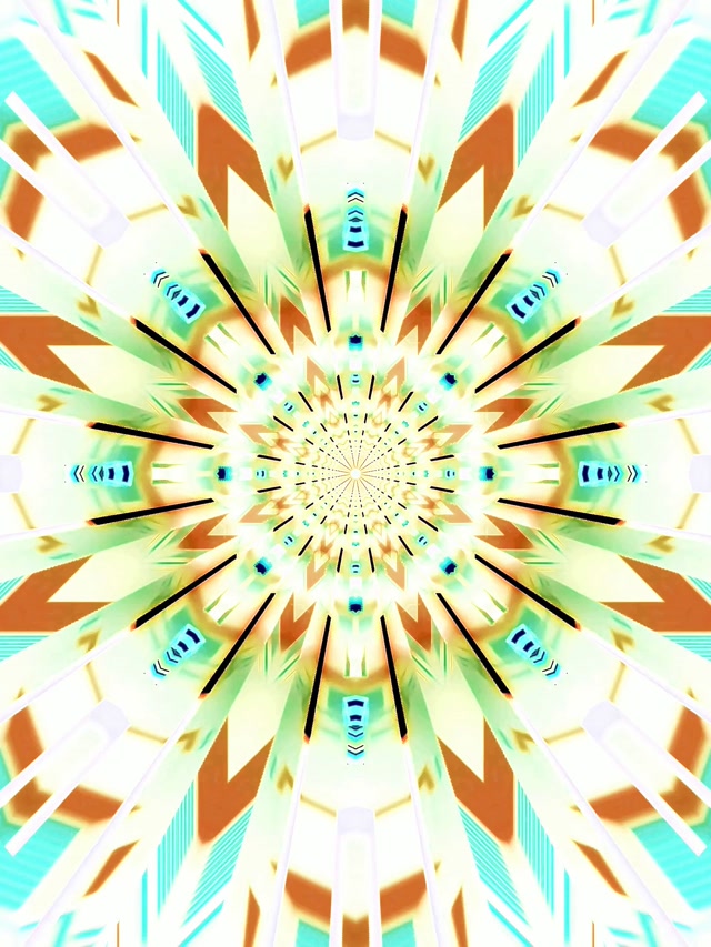 Neon Tüneli Kaleidoskop Patlaması VJ Loop 3:4 iPad Portrait 60fps Ekran Koruyucu