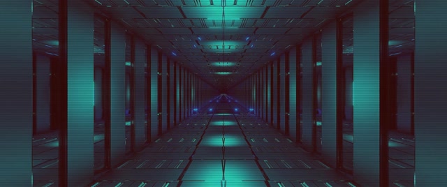 Neon Tüneli Mavi Turkuaz Izgara VJ Loop 60fps 2.39:1 Cinemascope Ekran Koruyucu