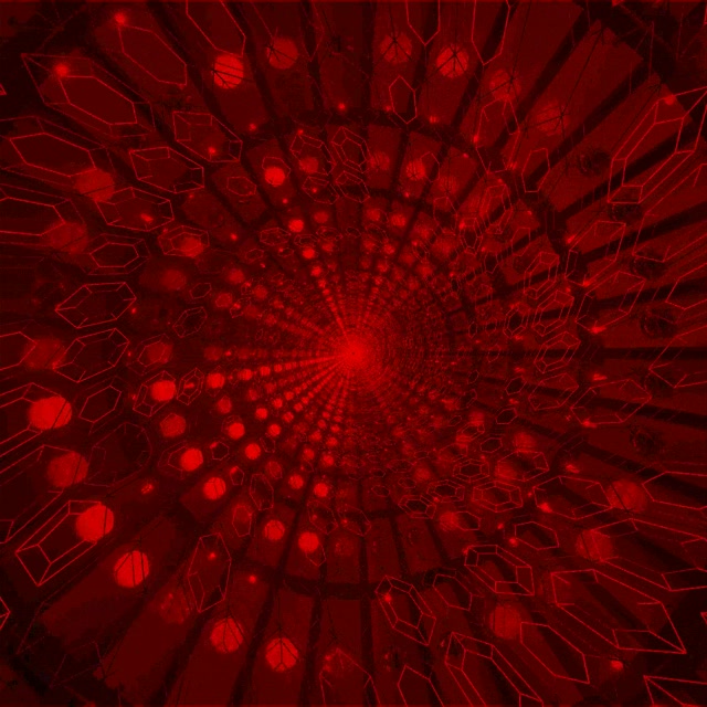 Kırmızı Kristal Neon Tünel VJLoops 1:1 Kare 60fps Ekran Koruyucu