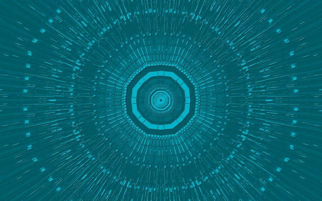 Turkuaz Sekizgen Neon Tünel Vj Loop 60fps 16:10 Macbook Screensaver