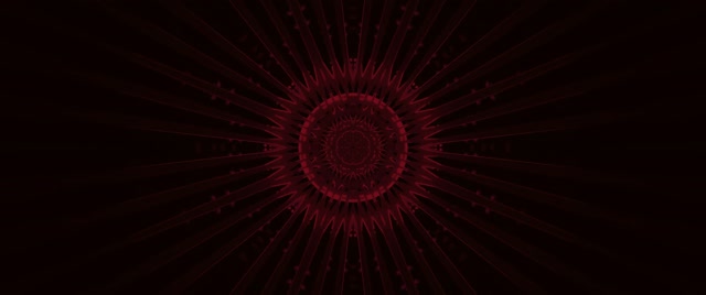 Kırmızı Mandala Patlaması Neon Tünel VJ Loop 2.39:1 Cinemascope 60fps Ekran Koruyucu