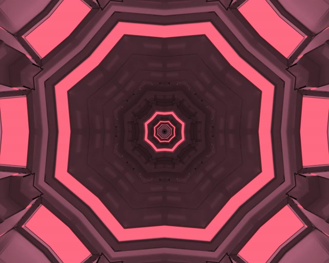 Neon Tunnel Pembe Oktagon Vortex VJ Loop 5:4 endüstriyel 60fps ekran koruyucu