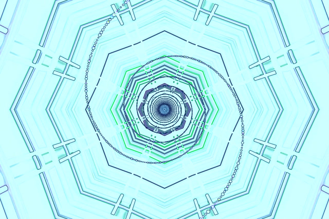 Cyan Neon Tünel Ekran Koruyucu 3:2 Surface 60fps VJ Loop PC Laptop