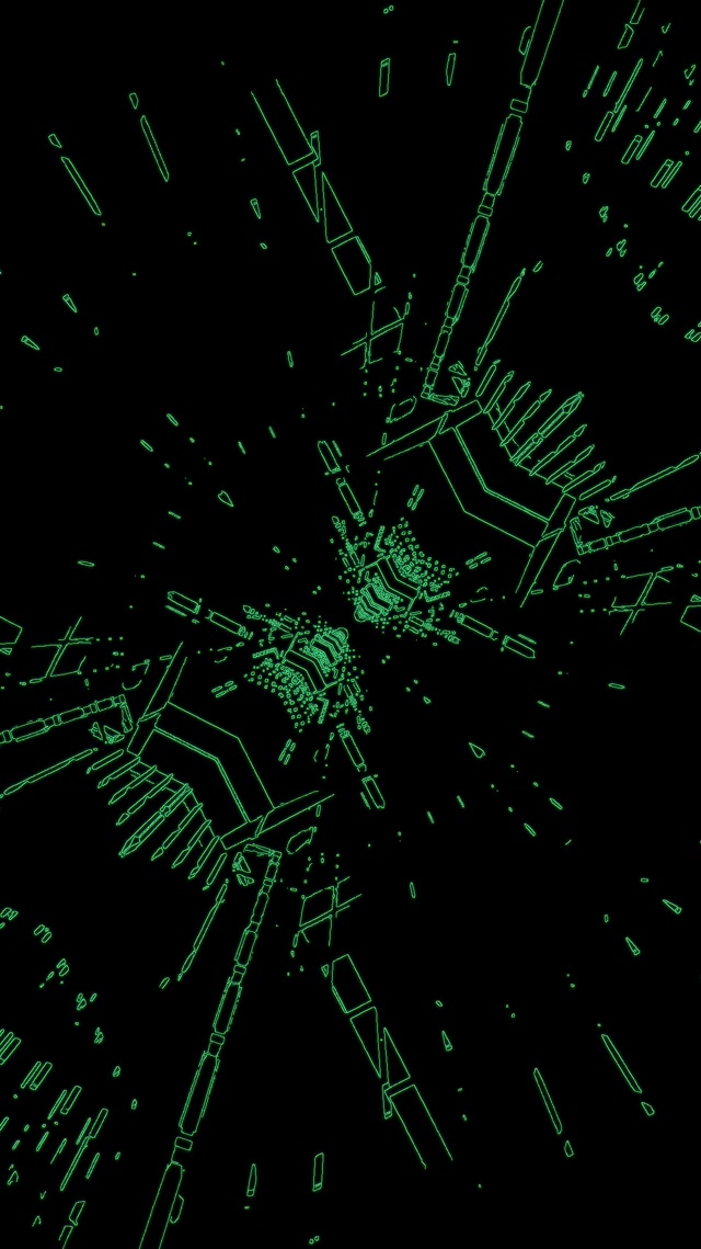 Neon Tünel Yeşil Devre Patlaması VJ Loop 9:16 Reels 60fps Ekran Koruyucu