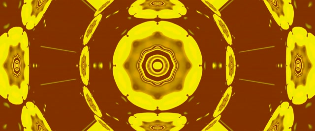 Neon Tünel Altın Mandala Güneş VJ Loop 2.39:1 Cinemascope 60fps Ekran Koruyucu