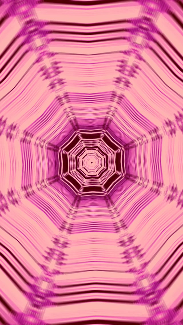 Neon Tünel Pembe Sekizgen Girdap VJ Loop 9:16 Reels 60fps Ekran Koruyucu