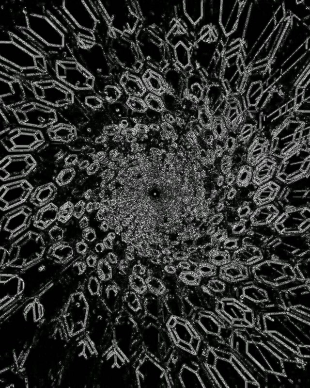 Neon Tünel Beyaz Kristal Altıgen 60fps Ekran Koruyucu PC VJ Loop 4:5 Instagram