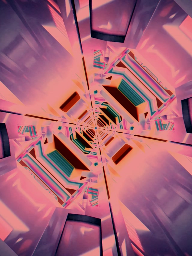 Neon Tünel Spiral Girdap Pembe VJ Loop 60fps 3:4 iPad Dikey Ekran Koruyucu