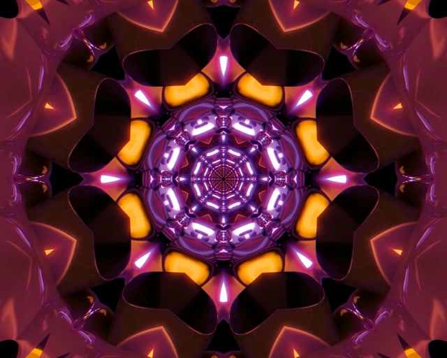 Mor Neon Tüneli Kaleidoskop 5:4 Industrial 60fps Ekran Koruyucu VJ Loop
