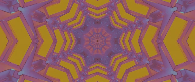 Neon Tünel Kaleidoskop Altın Mor 60fps 2.39:1 Cinemascope Ekran Koruyucu VJLoops