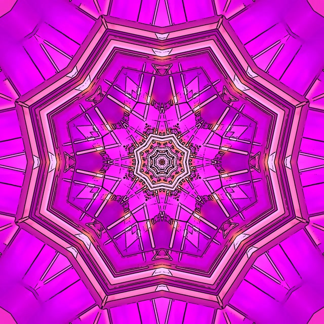Neon Tünel Magenta Kaleidoskop Yıldız VJ Loop 1:1 Kare 60fps Ekran Koruyucu