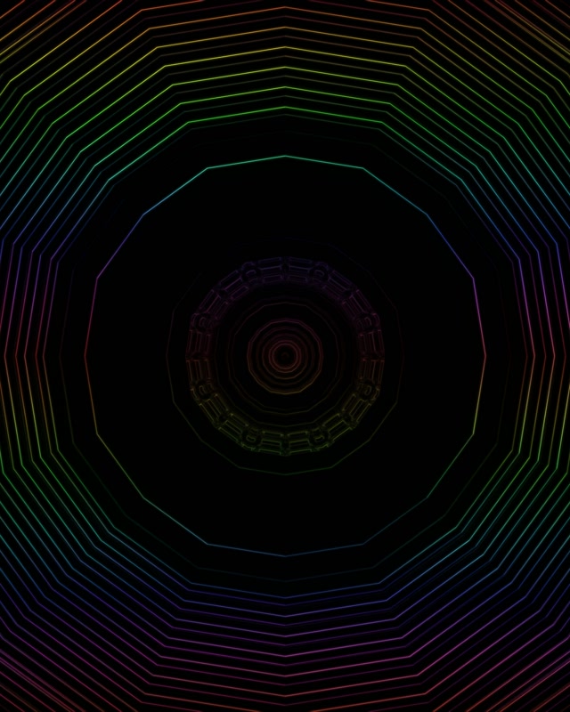 Neon Tunnel Concentric Octagon Vortex 4:5 Instagram 60fps VJ Loop Screensaver