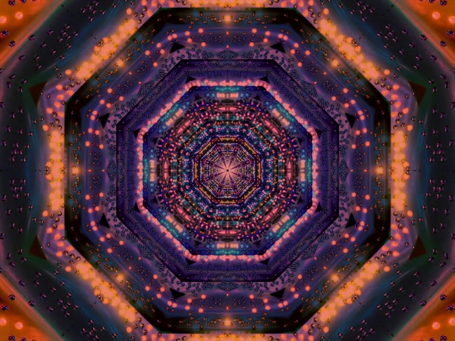 Neon Tünel Sekizgen Fraktal VJ Loop 4:3 Klasik 60fps Ekran Koruyucu