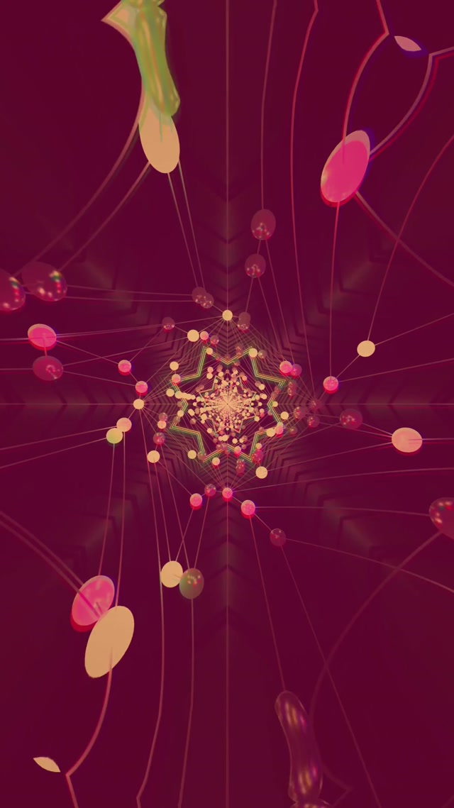 Neon Tünel Yıldız Kaleidoskop Vj Loop 9:16 Reels 60fps Ekran Koruyucu