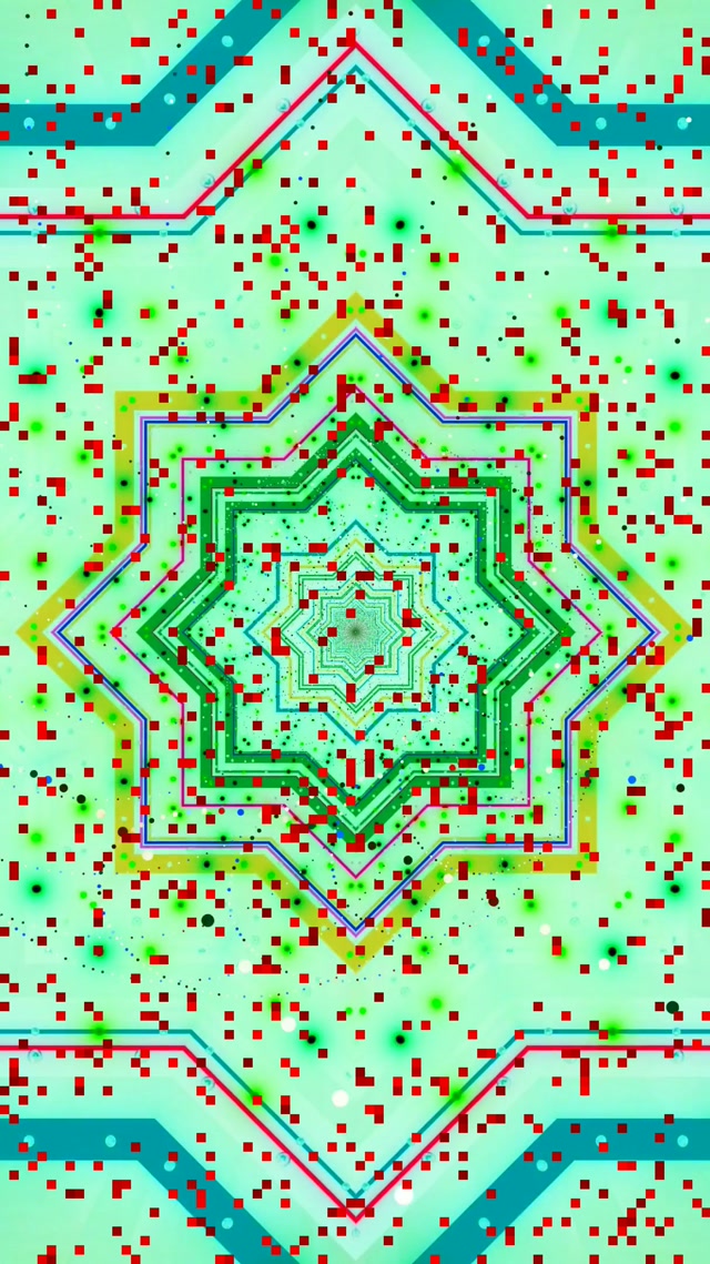 Neon Tunnel Yıldız Mandala VJ Loop 9:16 Reels 60fps Ekran Koruyucu