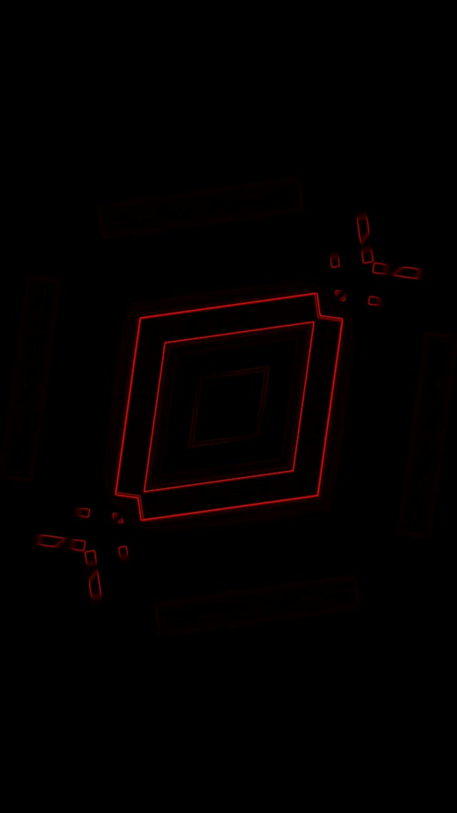 Kırmızı Neon Tünel Dönen Kare Girdap VJ Loop 9:16 Reels 60fps Ekran Koruyucu