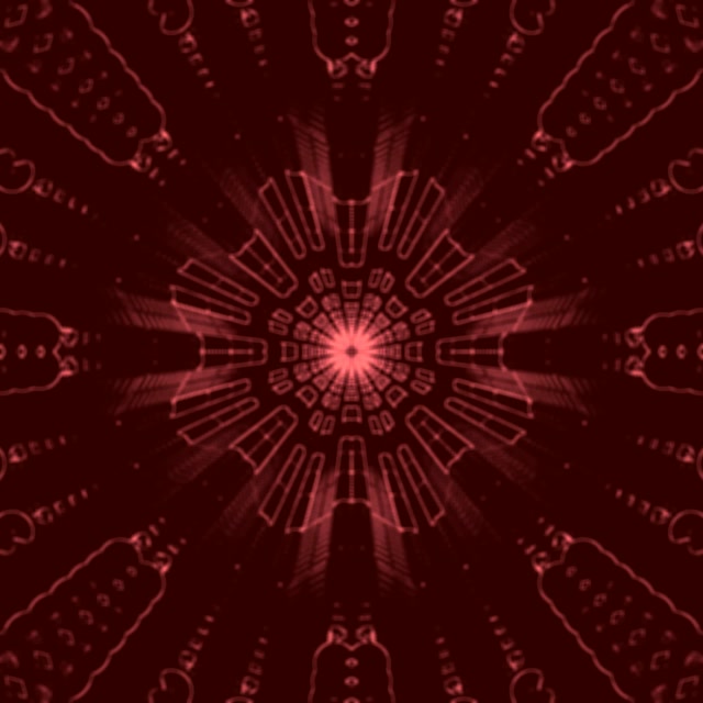 VJ loop Crimson Radyal Devre Neon Tunnel 1:1 Kare 60fps Ekran Koruyucu