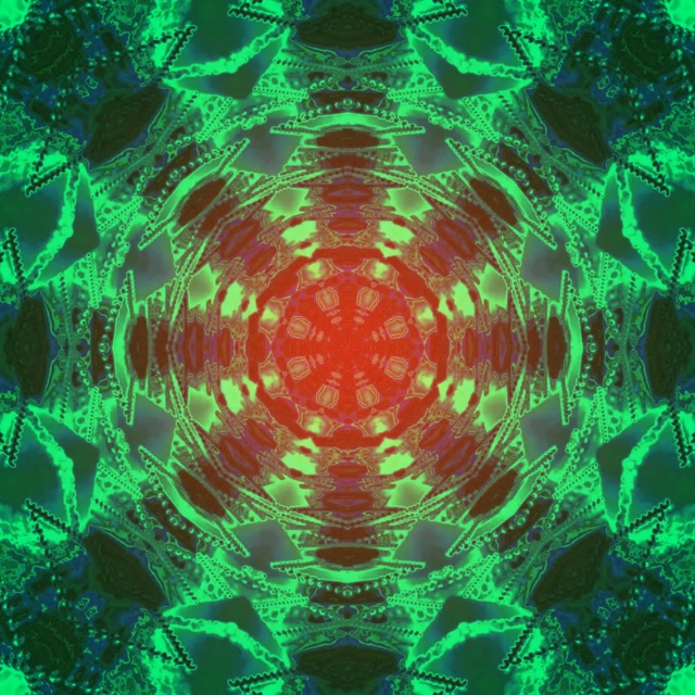 Neon Tunnel Fractal Kaleidoscope Burst VJ Loop 1:1 Square 60fps Screensaver