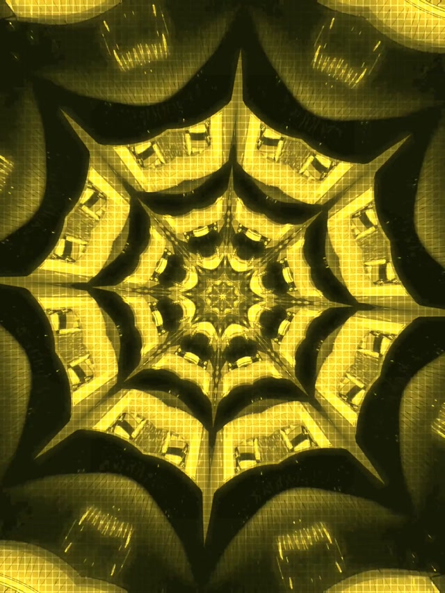 Yellow Neon Tunnel Spiral Vortex 3:4 iPad Portrait 60fps VJ Loop Screensaver