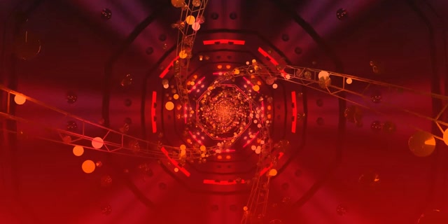 Neon Tunnel Octagon Vortex Orange 2:1 Univisium 60fps Screensaver Vj Loop