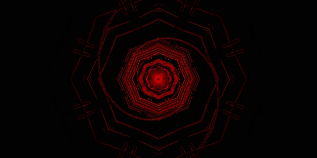 Red Octagon Neon Tunnel Vj Loop 2:1 Univisium 60fps Screensaver