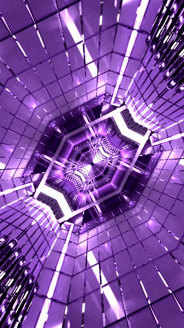 Purple Neon Tunnel Screensaver 60fps 9:16 Reels Vj Loop PC Laptop