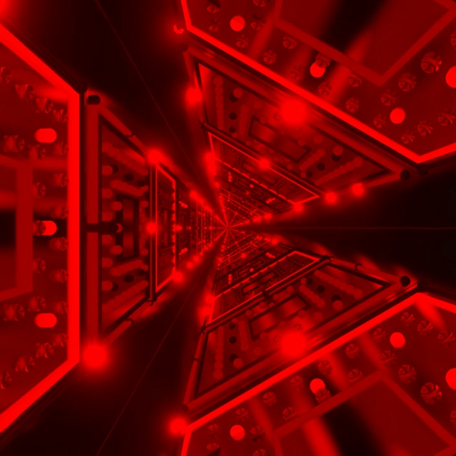 Red Neon Tunnel Riveted Sci-Fi Vj Loop 1:1 Square 60fps Screensaver