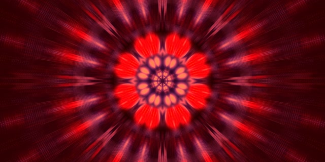 Red Fractal Kaleidoscope Neon Tunnel Vj Loop 2:1 Univisium 60fps Screensaver