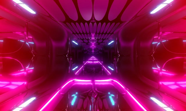 Neon Tunnel Pink Oval Grid VJ Loop 5:3 Wide 60fps Screensaver