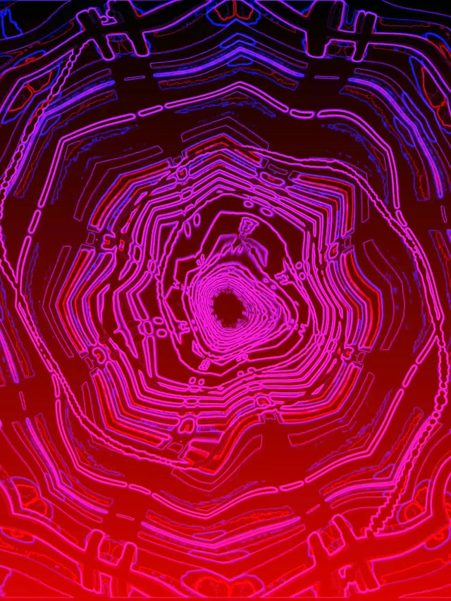 Neon Tunnel Spiraling Vortex | 3:4 iPad Portrait 60fps VJ Loop Screensaver