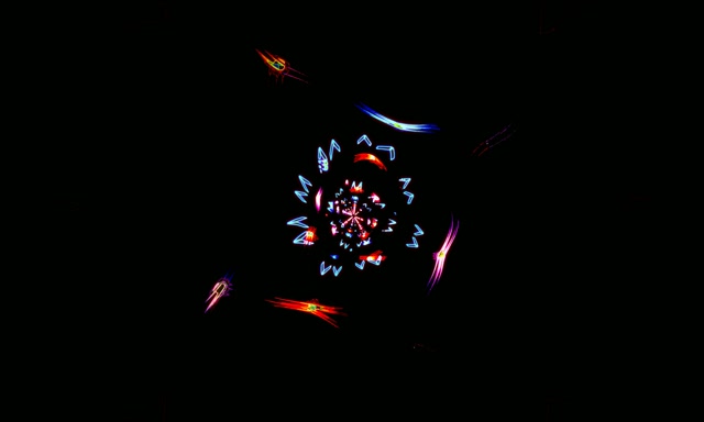 Neon Tunnel Kaleidoscope Burst 5:3 Wide 60fps VJ Loop Screensaver