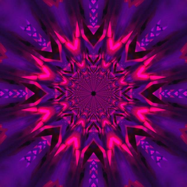 Неоновий тунель Fractal Kaleidoscope Burst VJ Loop 1:1 Square 60fps Screensaver