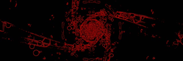 Неоновий тунель червоний восьмикутник вихор VJ Loop 3:1 Triple Wide 60fps заставка