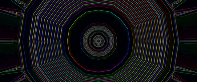 Concentric Neon Tunnel Vortex Loop 2.39:1 Cinemascope 60fps Screensaver