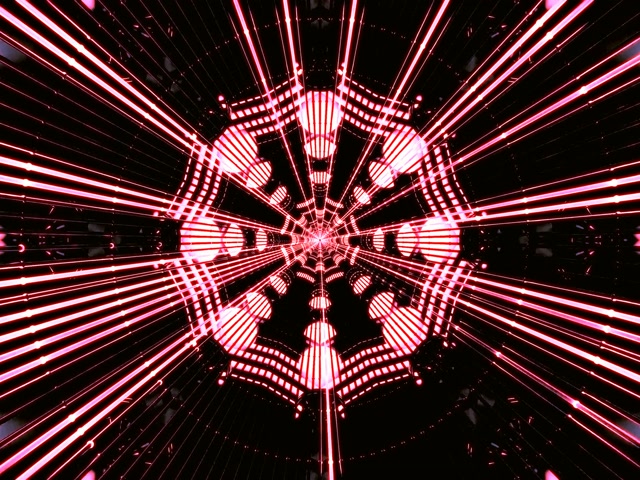 Неонова Тунель Червоне Восьмикутне Павутиння Vj Loop 4:3 Classic 60fps Заставка