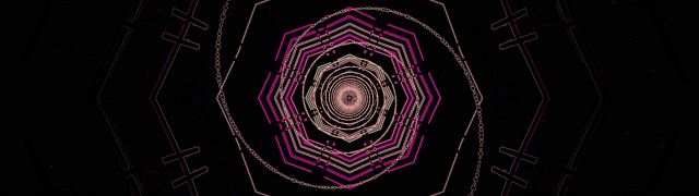 Неоновий тунель восьмикутник вихор VJ Loop 60fps 32:9 супер ультрашироký заставка