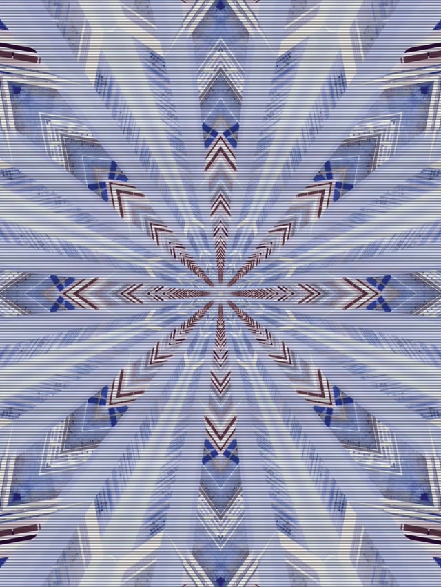 Синій геометричний неоновий тунель Screensaver 3:4 iPad Portrait 60fps VJ Loop