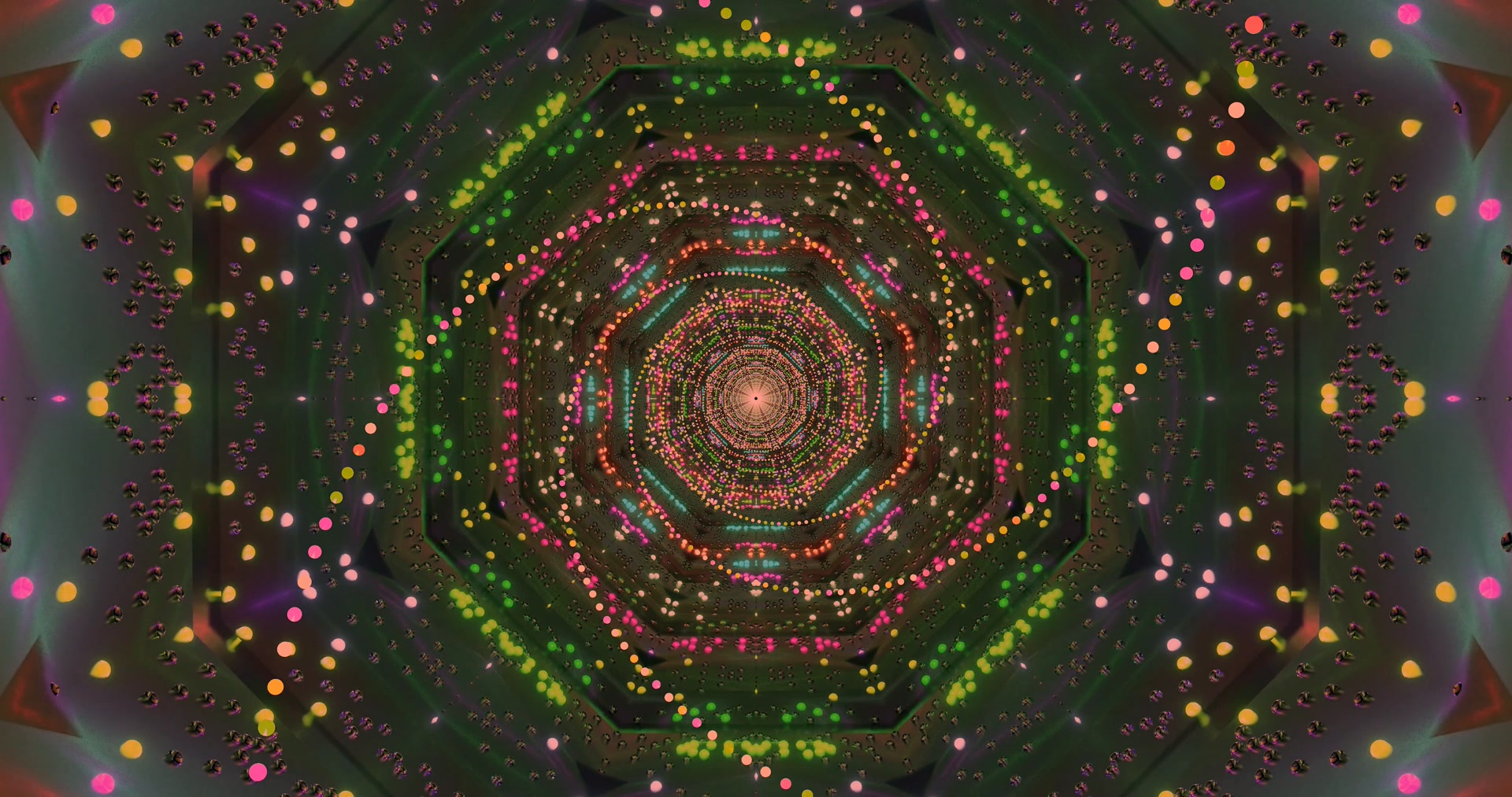 neon tunnel screensaver 4k uhd 60fps colorful dots spiral motion background windows 11