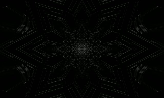 Neon Tunnel Dark Fractal Star Kaleidoscope Vj Loop 5:3 Wide 60fps Screensaver