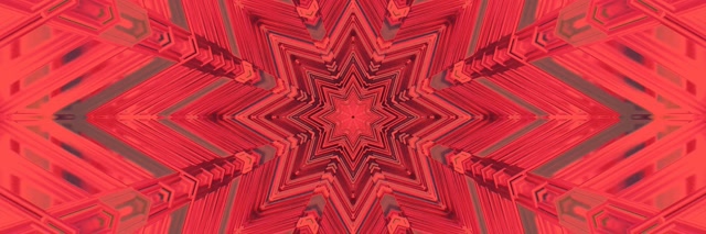 Red Star Kaleidoscope Neon Tunnel 3:1 Triple Wide 60fps Screensaver Vj Loop