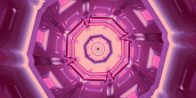Neon Tunnel Octagon Vortex VJ Loop 2:1 Univisium 60fps Screensaver